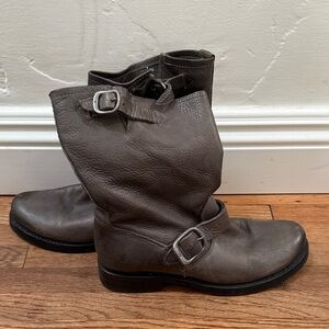 Frye Veronica slouchy boot in Gray Leather
